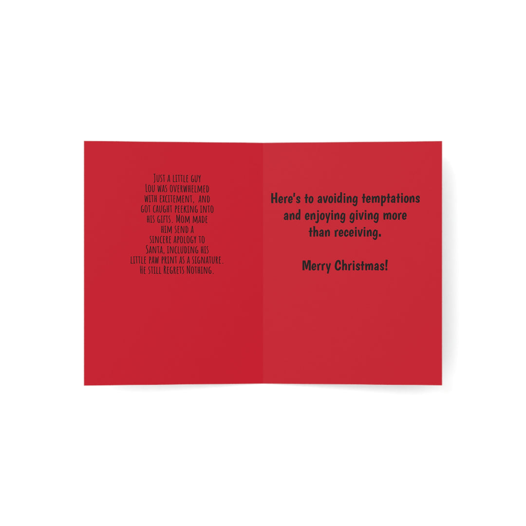 CHRISTMAS Greeting Cards -Lou's Sneaky Peek Design (1, 10, 30, and 50pcs)