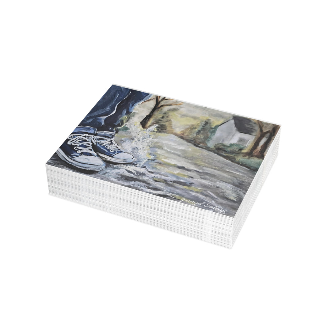 Artistic Postcard Bundle with Envelopes -Splashin' in the Puddles Perfect for Sending Heartfelt Messages