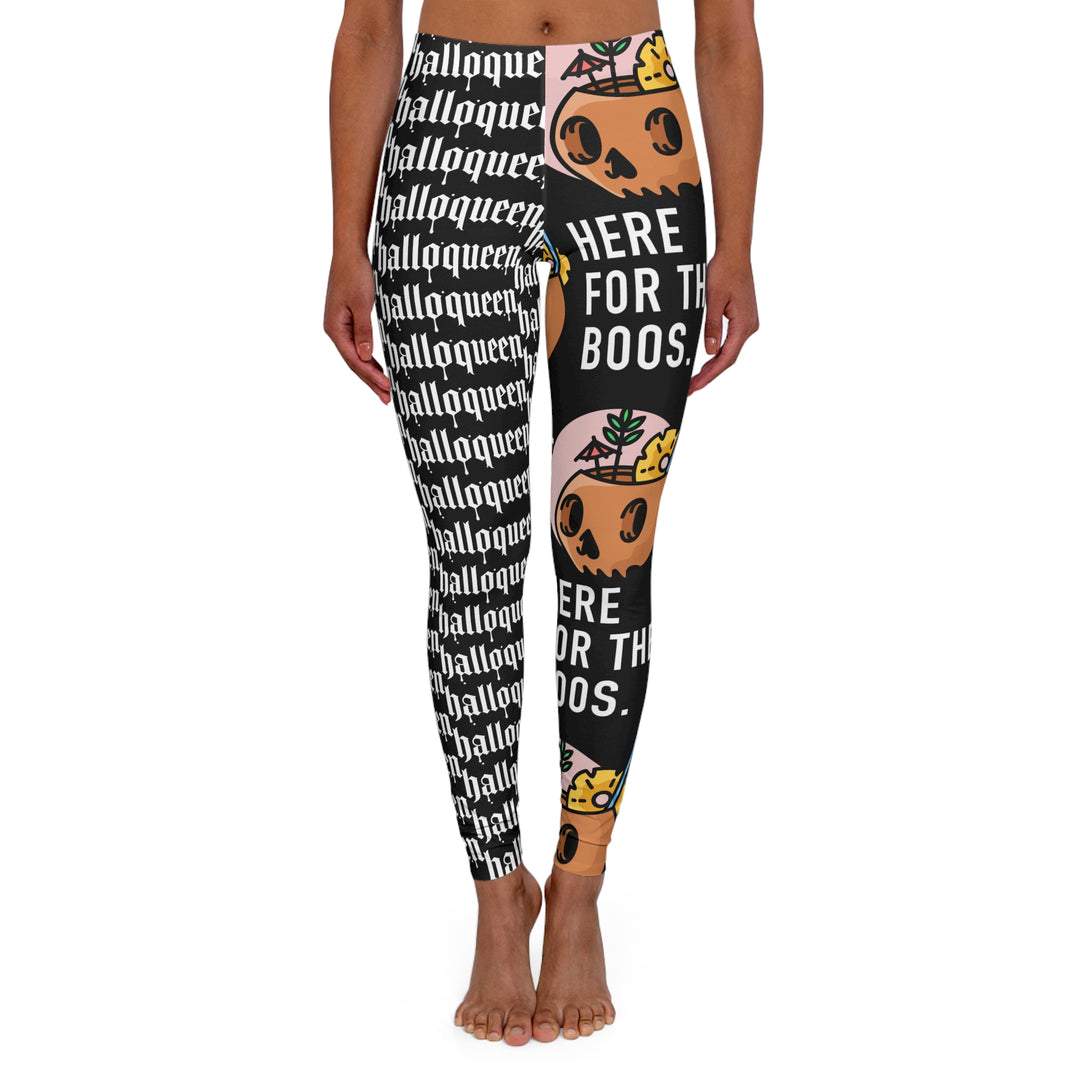 Halloqueen Here for the Boos Women's Spandex Leggings (AOP)