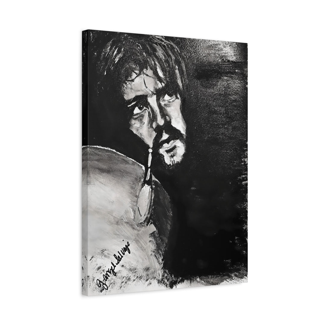 Canvas Print - Jon Bonham Black and White Painting