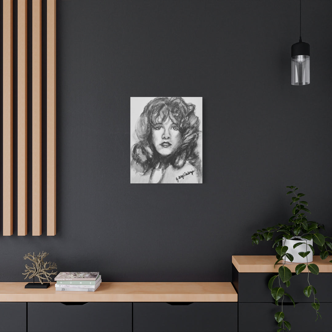 Stevie Nicks, B&W Rock and Roll Series,  Matte Canvas, Stretched, 1.25"