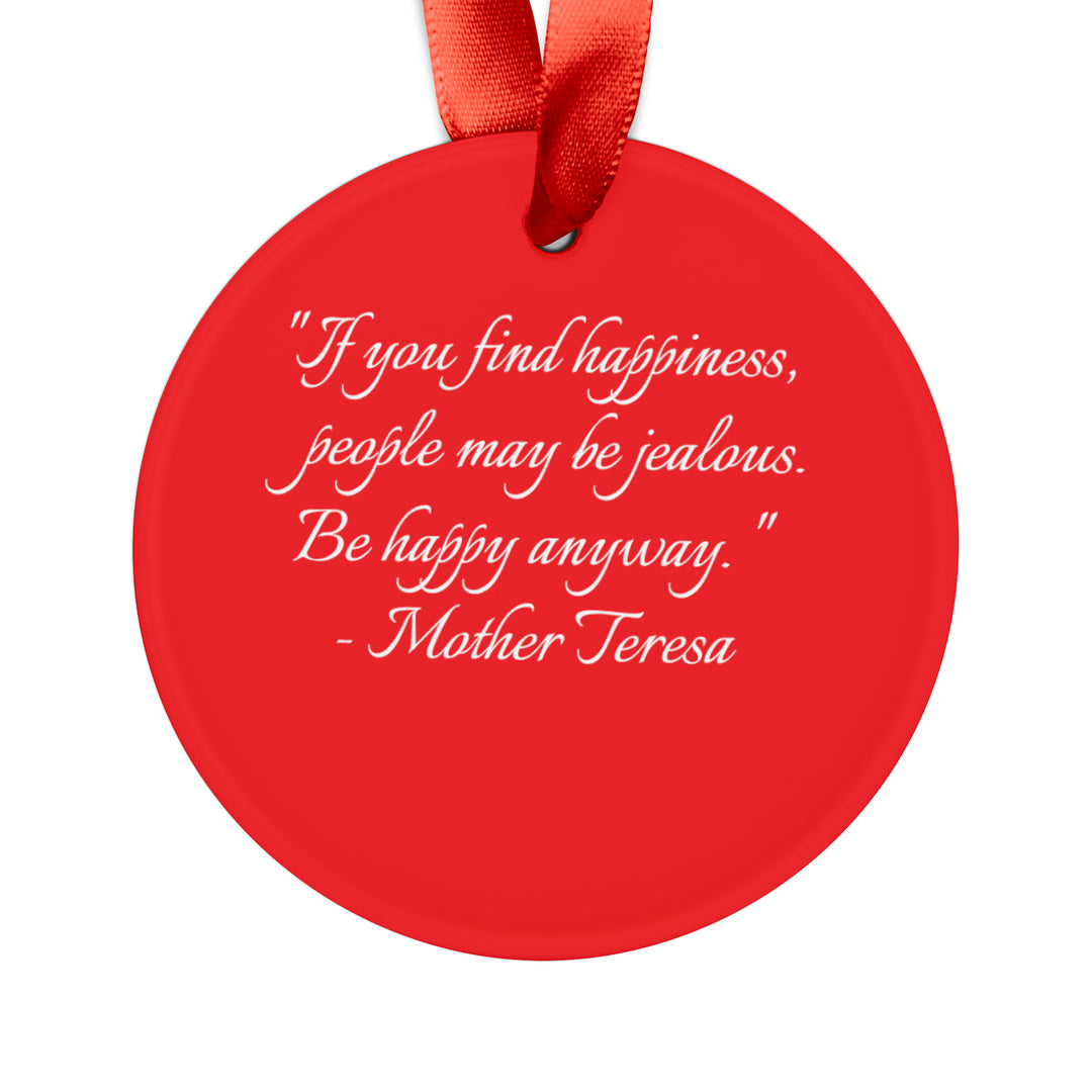 German Shepard Laughing, Acrylic Ornament with Ribbon