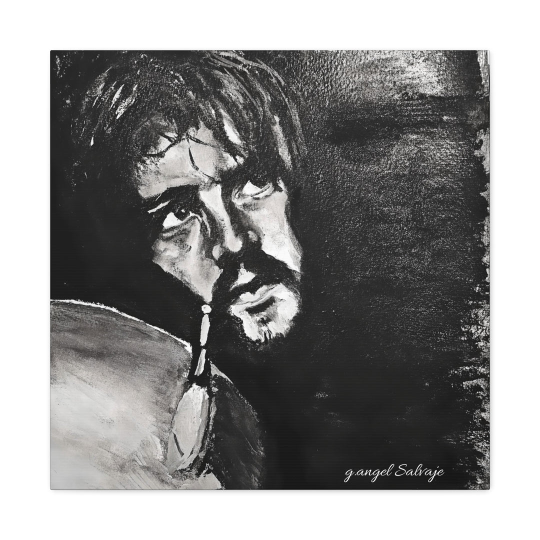 Canvas Print - Jon Bonham Black and White Painting