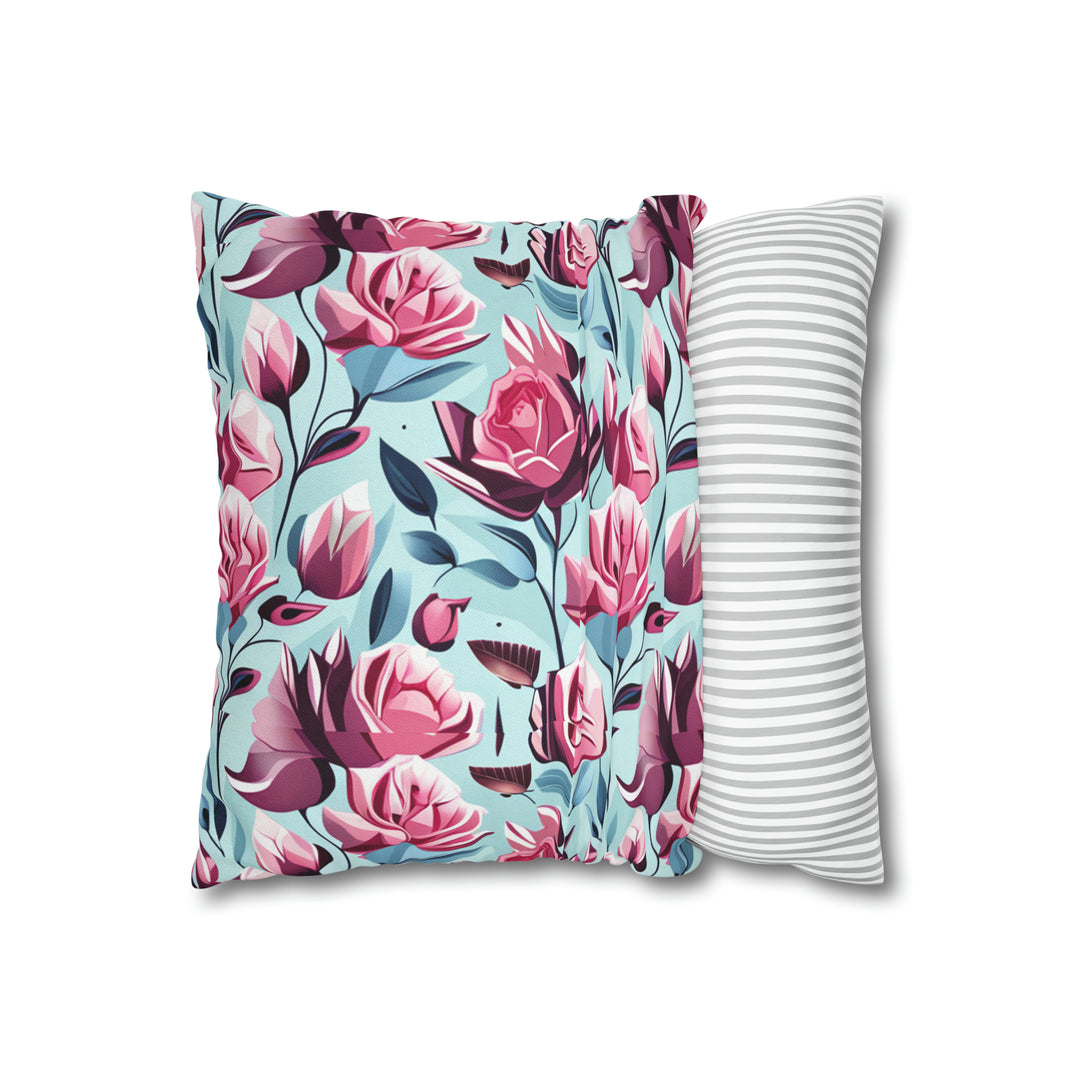 Roses are Pink small print  Spun Polyester Square Pillow Case