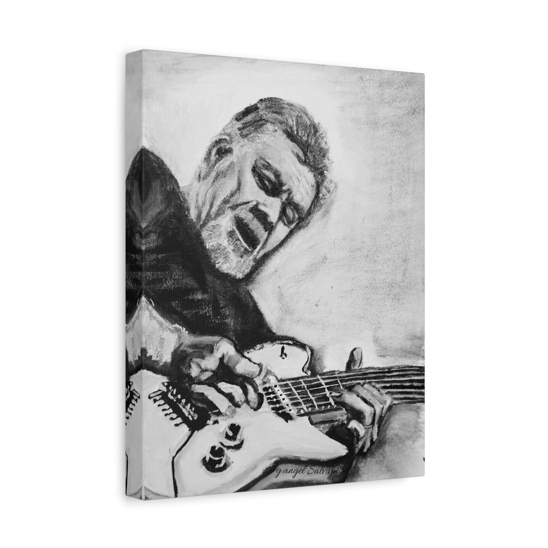 Eddie Van Halen, B&W Rock and Roll Series Matte Canvas, Stretched, 1.25"