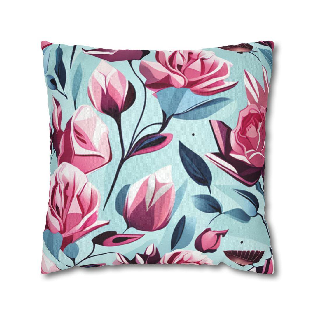 Roses are Pink Spun Polyester Square Pillow Case