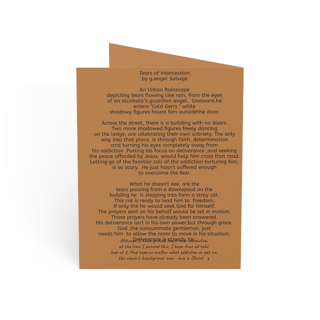 Greeting Cards - Tears of Intercession by g angel Salvaje Urban Rainscape