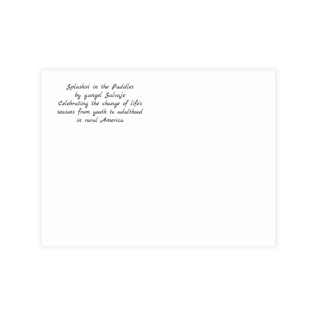 Artistic Postcard Bundle with Envelopes -Splashin' in the Puddles Perfect for Sending Heartfelt Messages