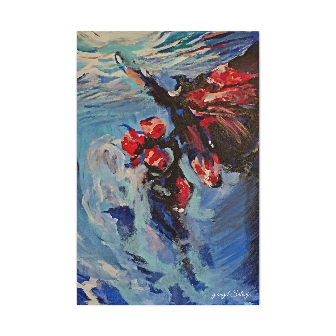 Canvas Print - Nothing is Impossible ,Butterfly Dance Under water 25&quot;