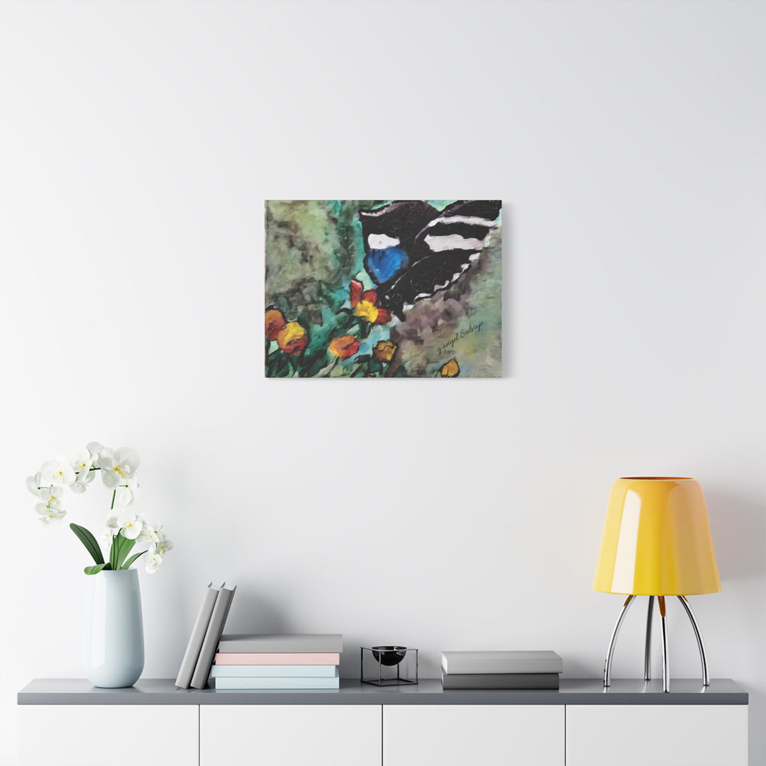Canvas Print - Swallowtail Butterfly and Flower Painting by G Angel Salvaje