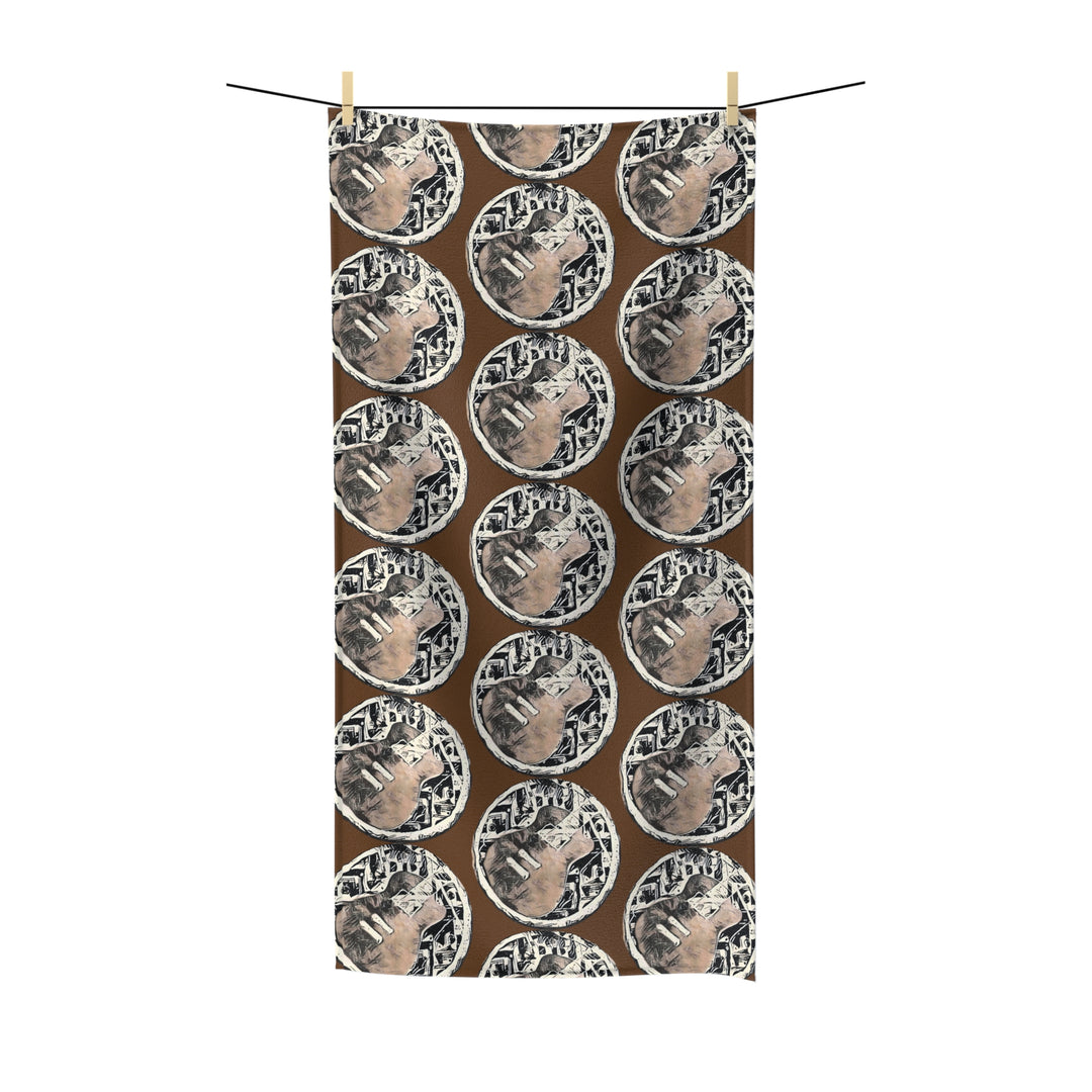 A Little Sketchy Dark Brown Guitar Polycotton Towel