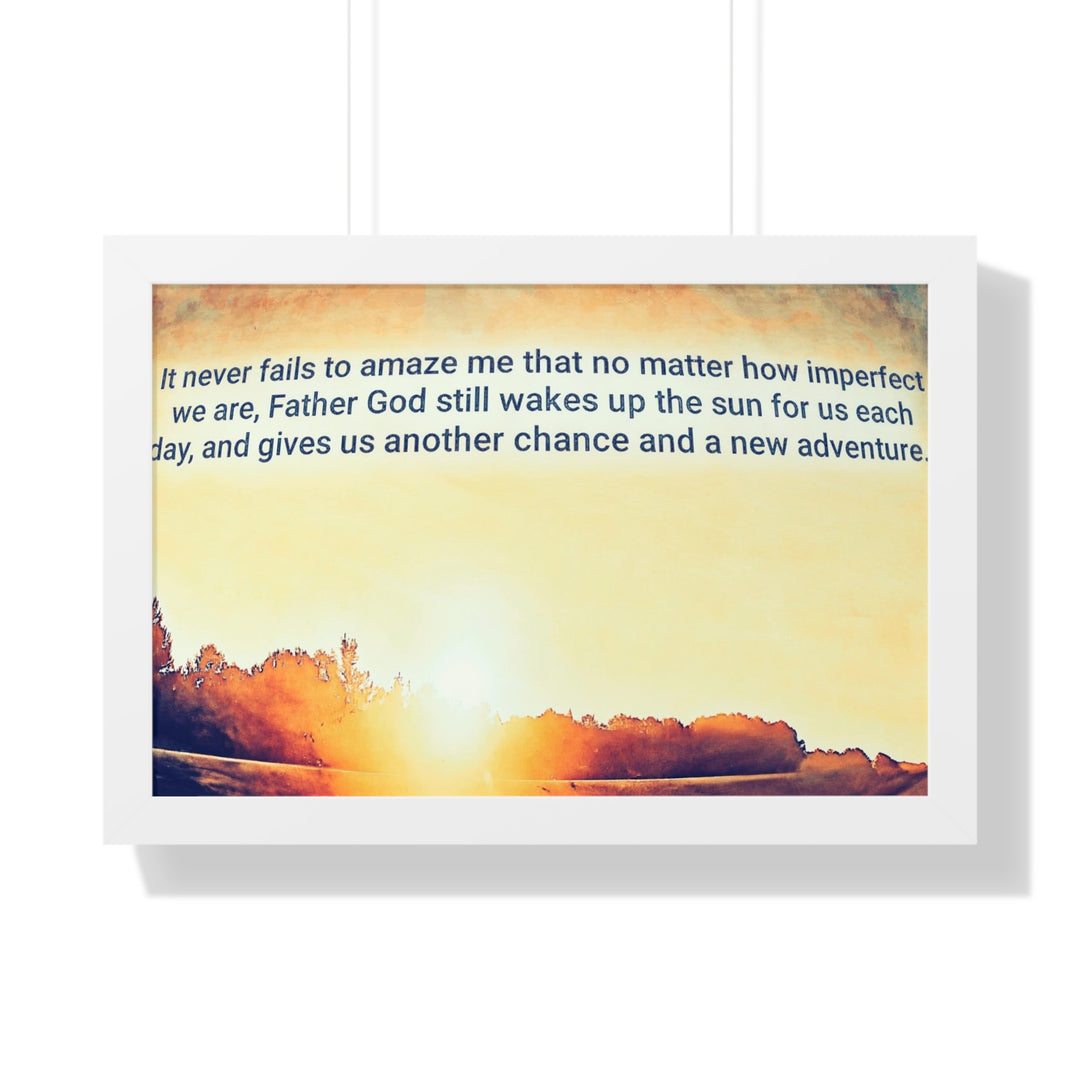 God Wakes The Sun Framed Horizontal Poster