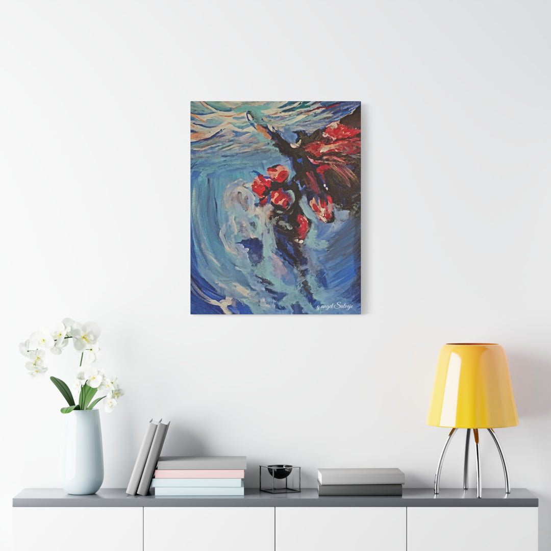 Canvas Print - Nothing is Impossible ,Butterfly Dance Under water 25&quot;