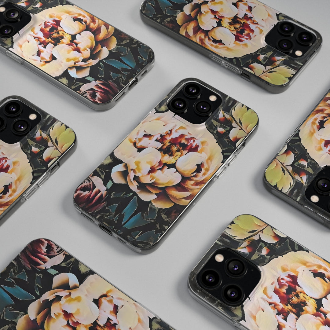 Painted Peony Soft Phone Cases
