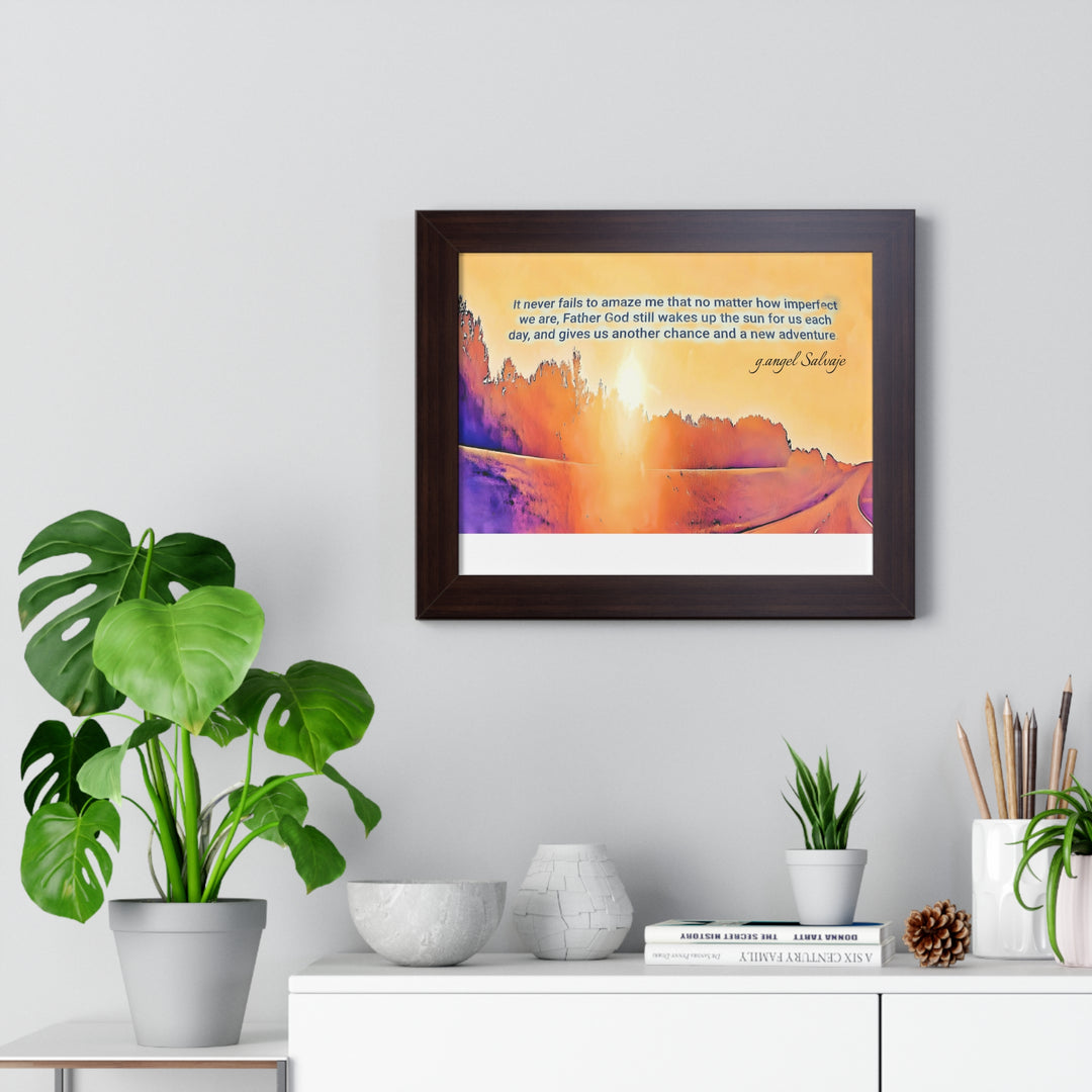 God Wakes The Sun Framed Horizontal Poster