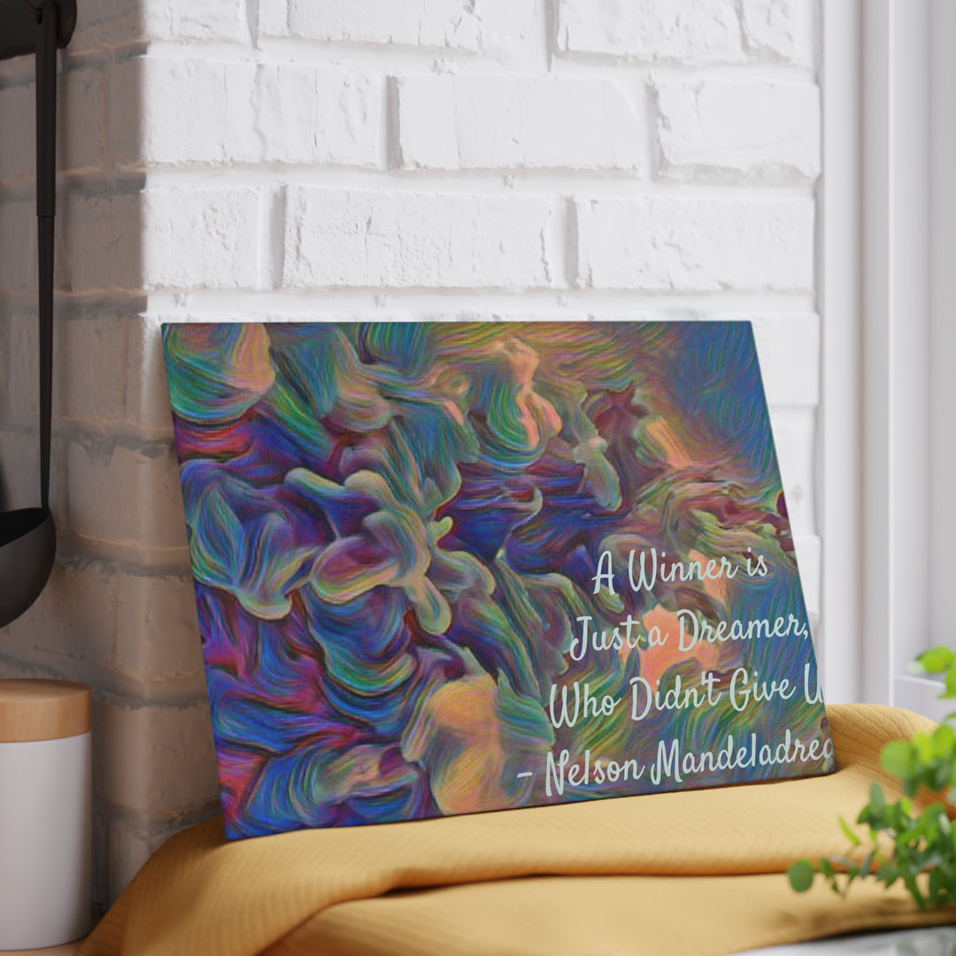 DREAMER,Nelson Mandela Glass Cutting Board