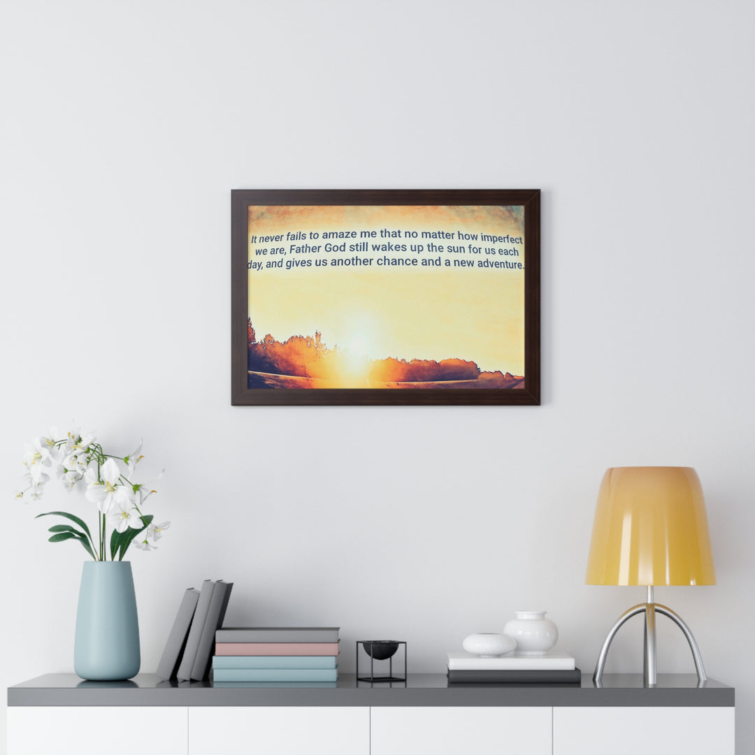 God Wakes The Sun Framed Horizontal Poster