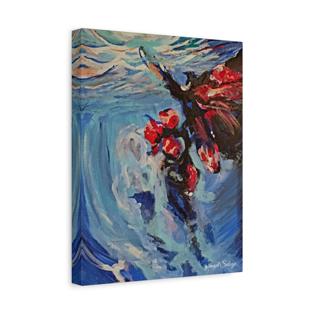 Canvas Print - Nothing is Impossible ,Butterfly Dance Under water 25&quot;