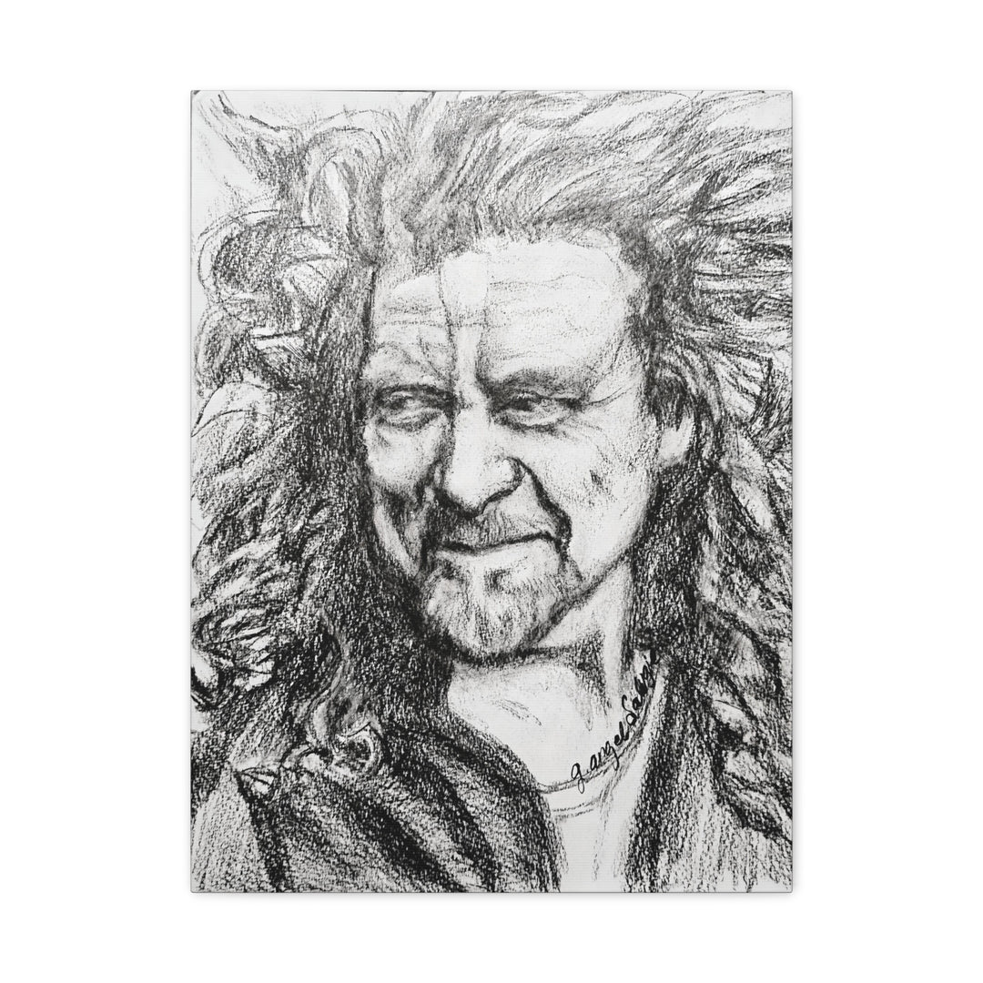 Robert Plant,B&W Rock and Roll Series Canvas Print