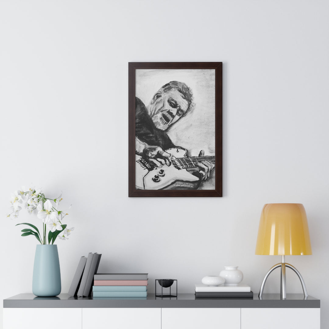 Vertical Poster, Eddie Van Halen Black and White Portrait