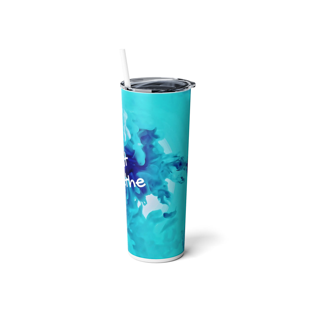 Just Breathe Skinny Steel Tumbler with Straw, 20oz