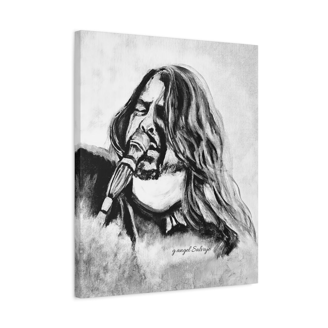 Dave Grohl, B&W Rock &Roll Series Matte Canvas, Stretched, 1.25"
