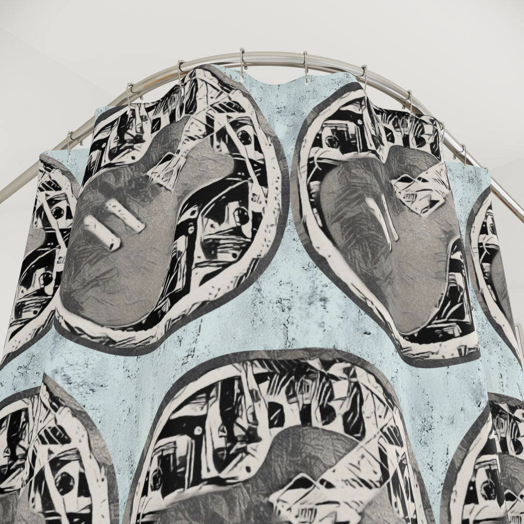To Coin a Guitar Polyester Shower Curtain
