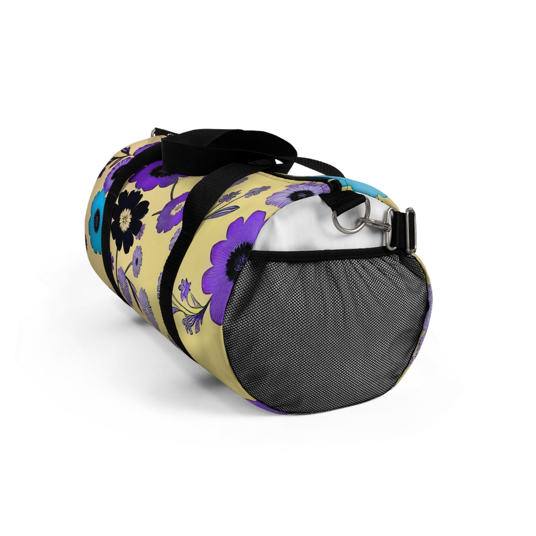 Purple Flowers Dancing on Sunshine Duffel Bag
