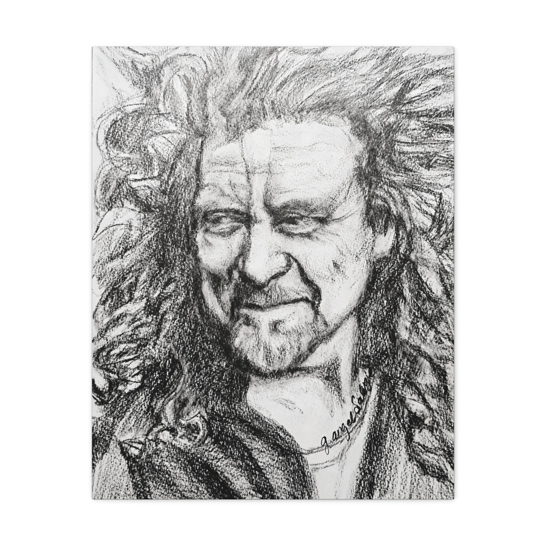Robert Plant,B&W Rock and Roll Series Canvas Print