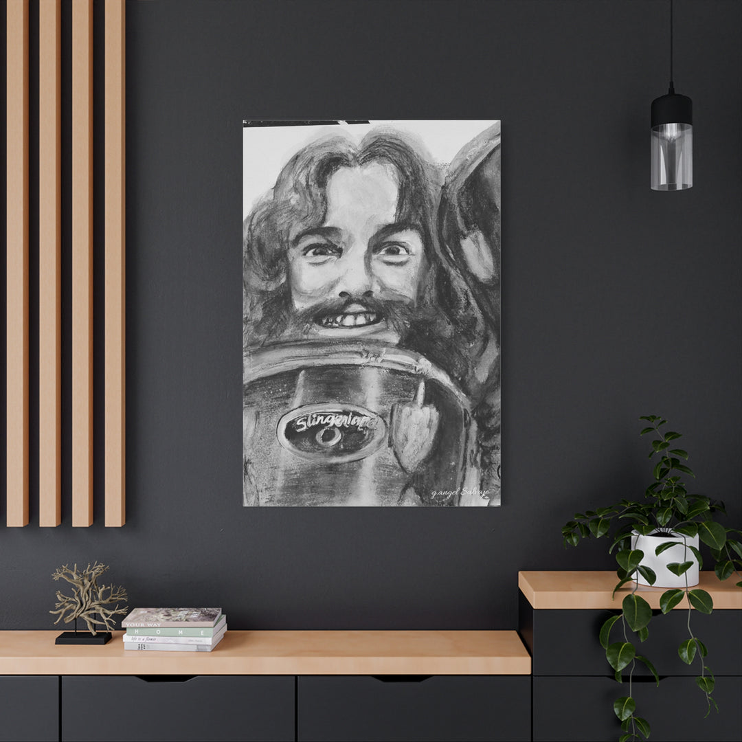 Neil Peart , B& W Rock and Roll Series, Matte Canvas, Stretched, 1.25"