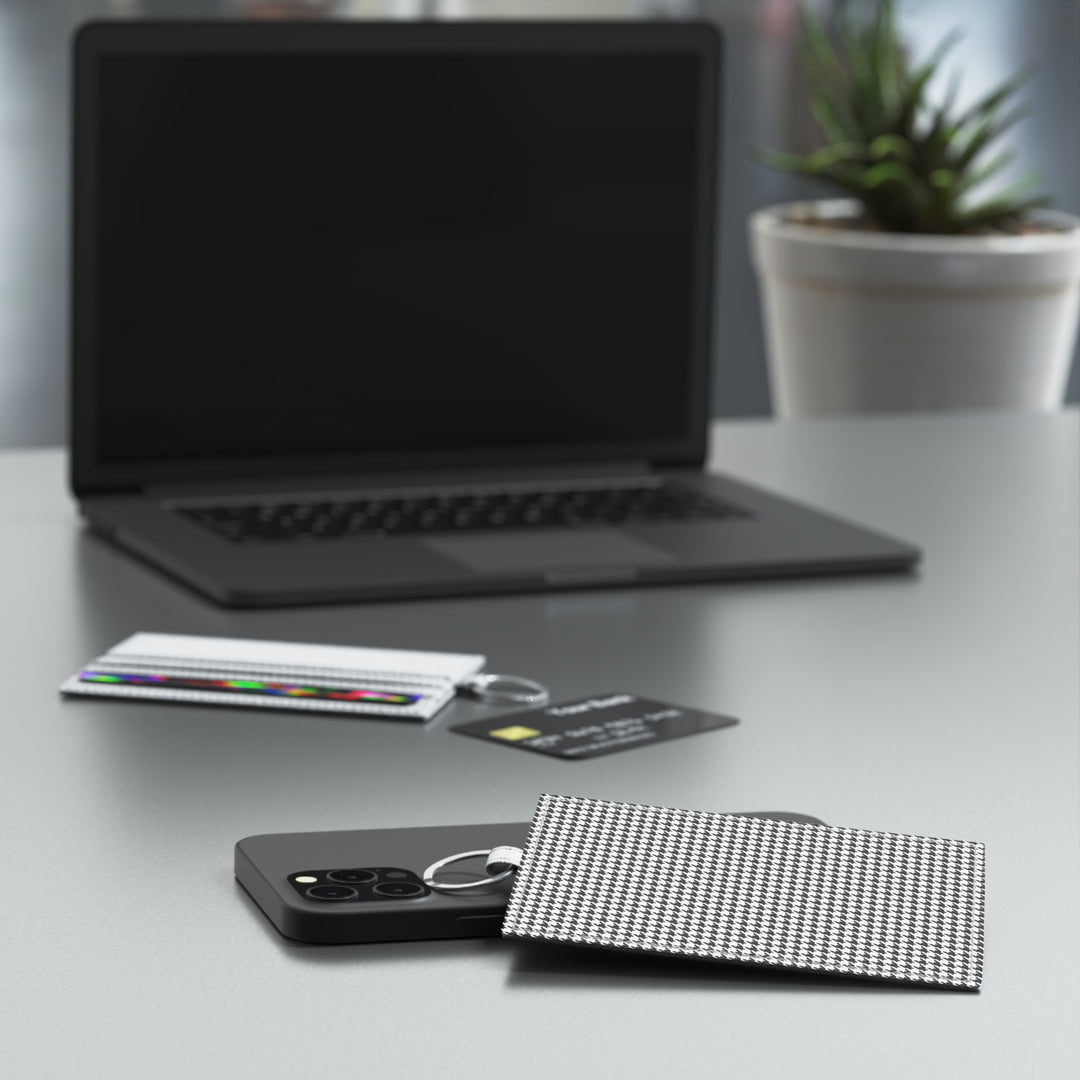 Hound's Tooth Saffiano Leather Card Holder