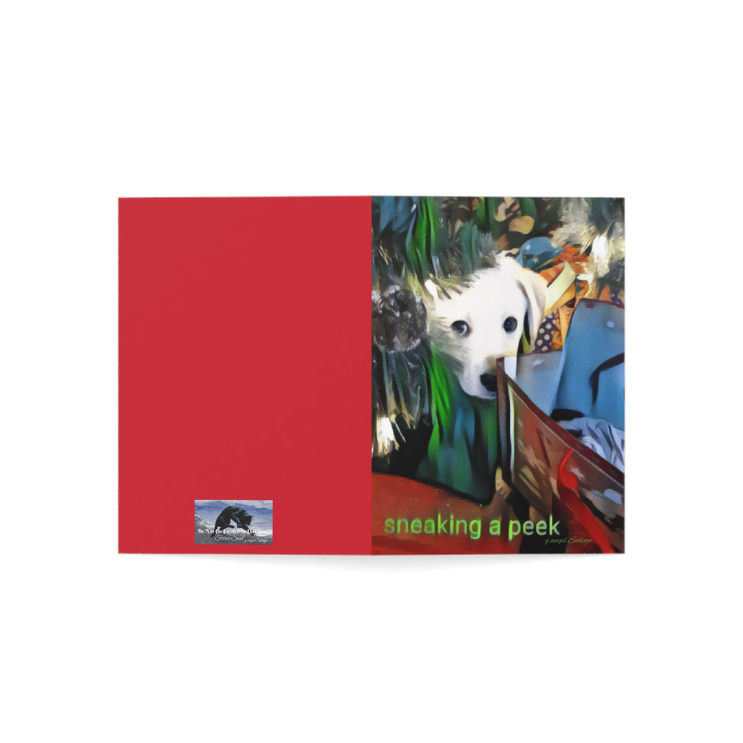 CHRISTMAS Greeting Cards -Lou's Sneaky Peek Design (1, 10, 30, and 50pcs)