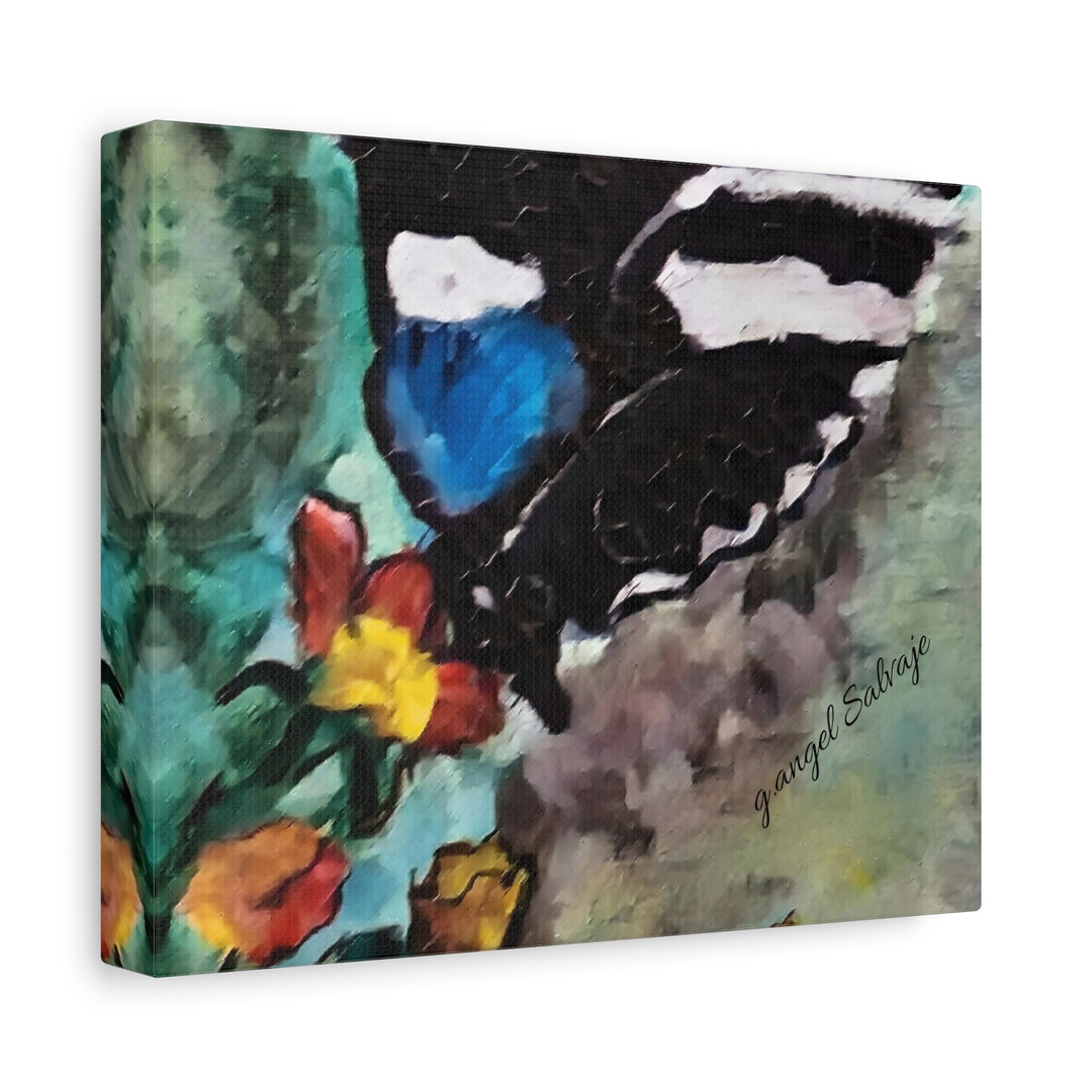 Canvas Print - Swallowtail Butterfly and Flower Painting by G Angel Salvaje