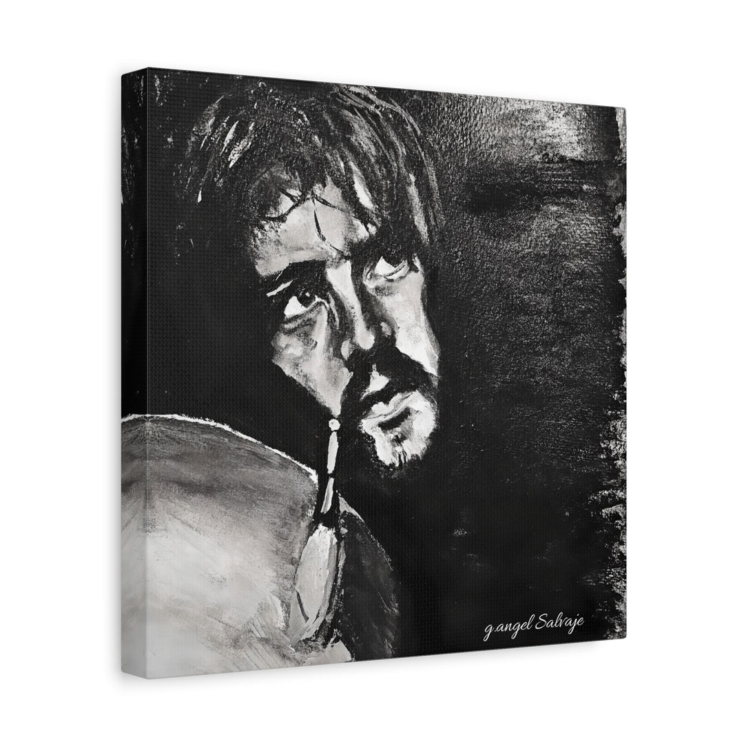 Canvas Print - Jon Bonham Black and White Painting