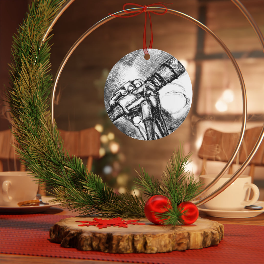 HAND ON MICROPHONE Metal Ornaments Rock Series