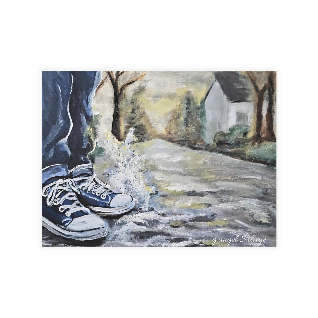Artistic Postcard Bundle with Envelopes -Splashin' in the Puddles Perfect for Sending Heartfelt Messages