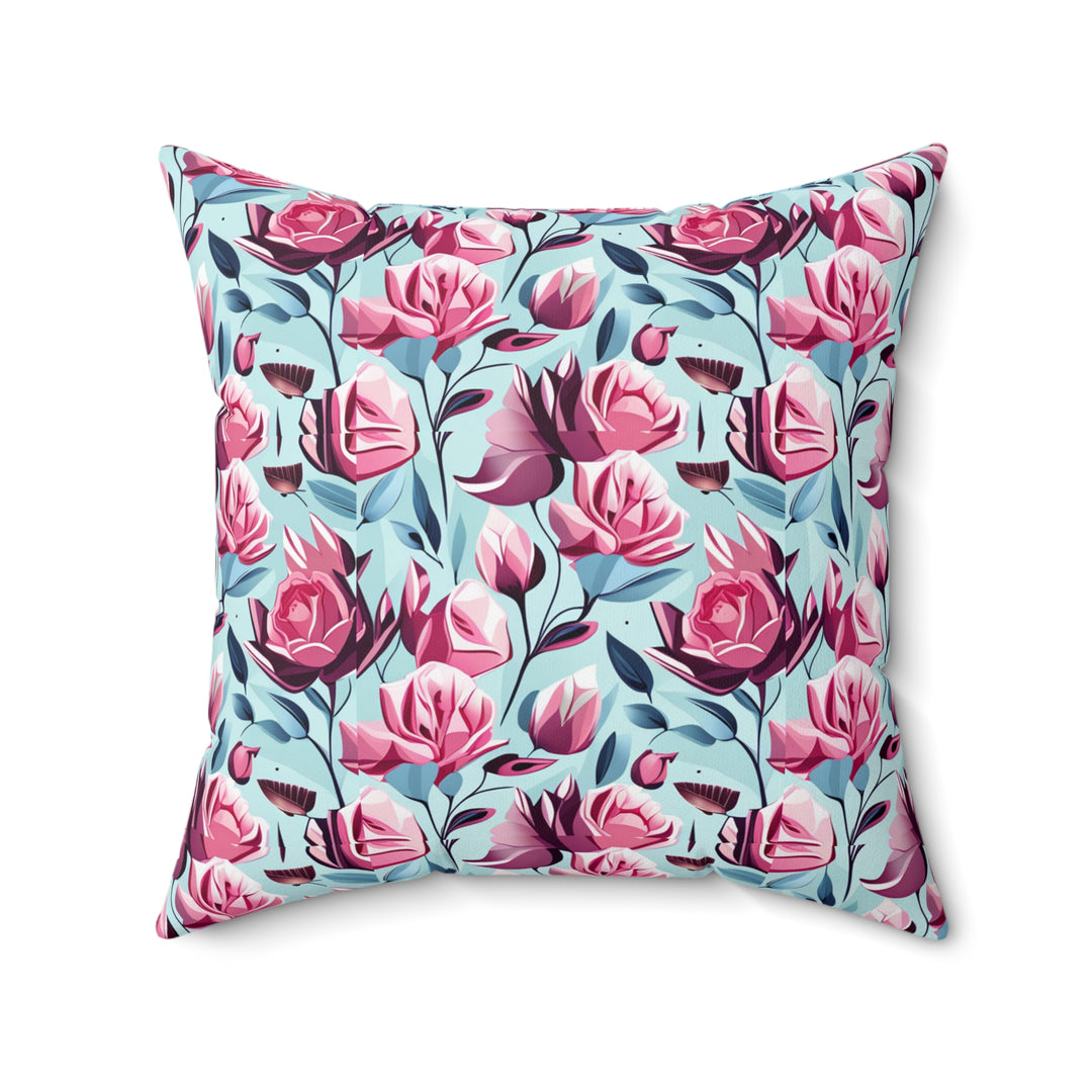 Roses are Pink Faux Suede Square Pillow