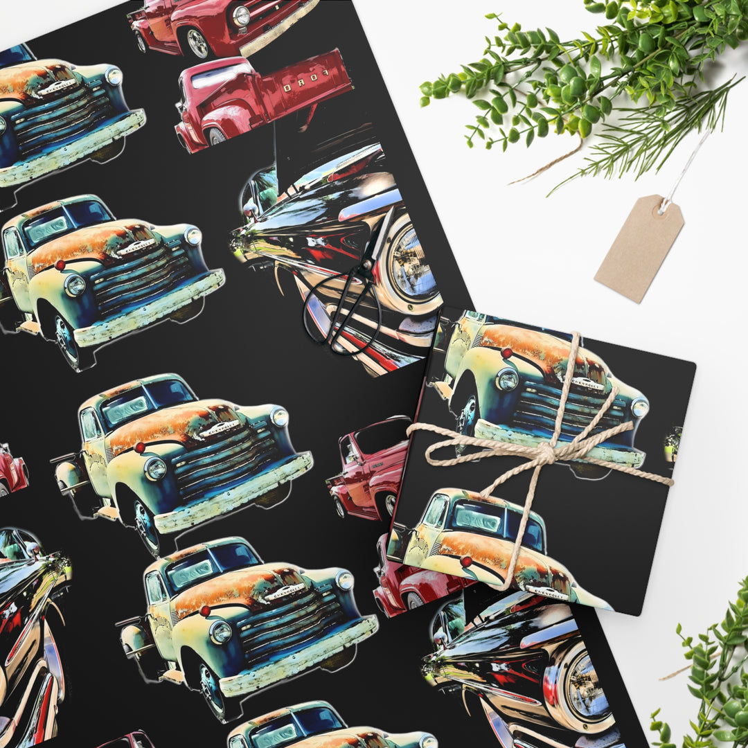 Antique Cars & Trucks Wrapping Paper
