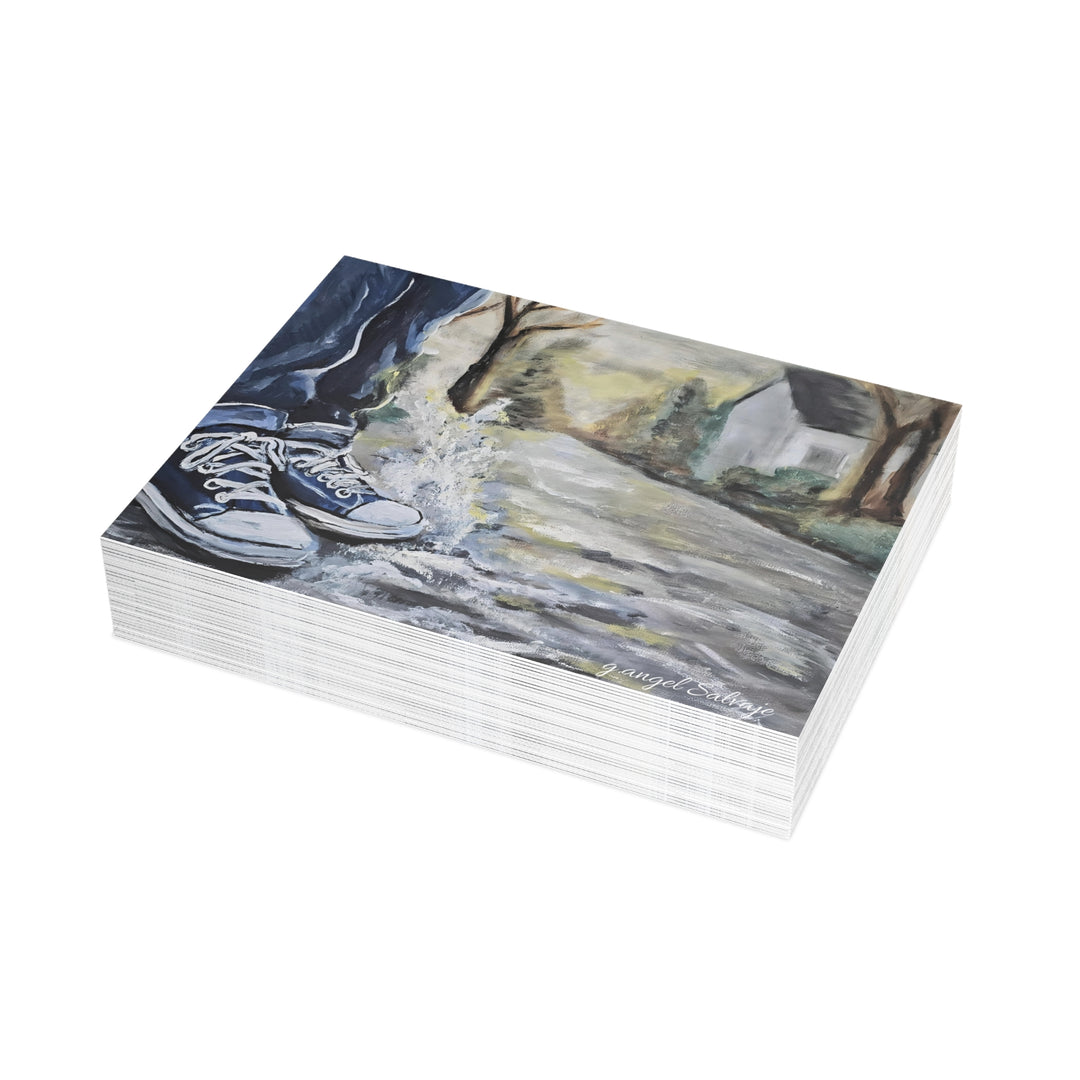 Artistic Postcard Bundle with Envelopes -Splashin' in the Puddles Perfect for Sending Heartfelt Messages