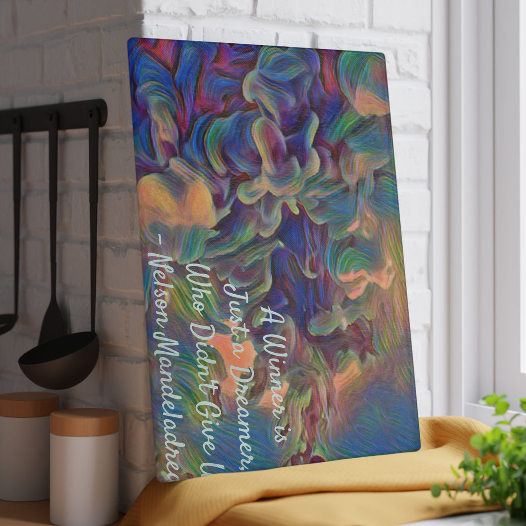 DREAMER,Nelson Mandela Glass Cutting Board