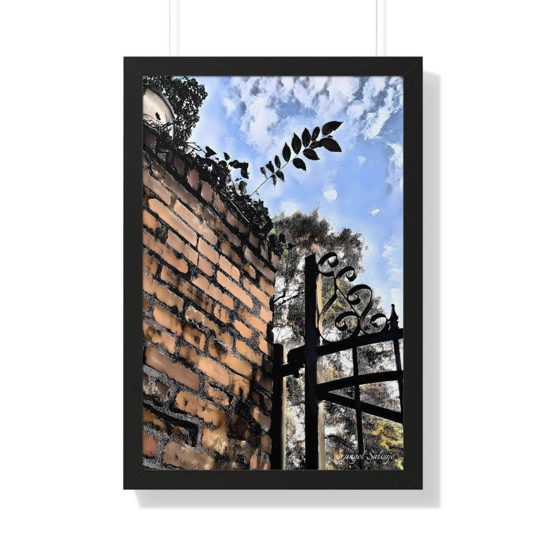 An Ivy Green Sky Framed Vertical Poster