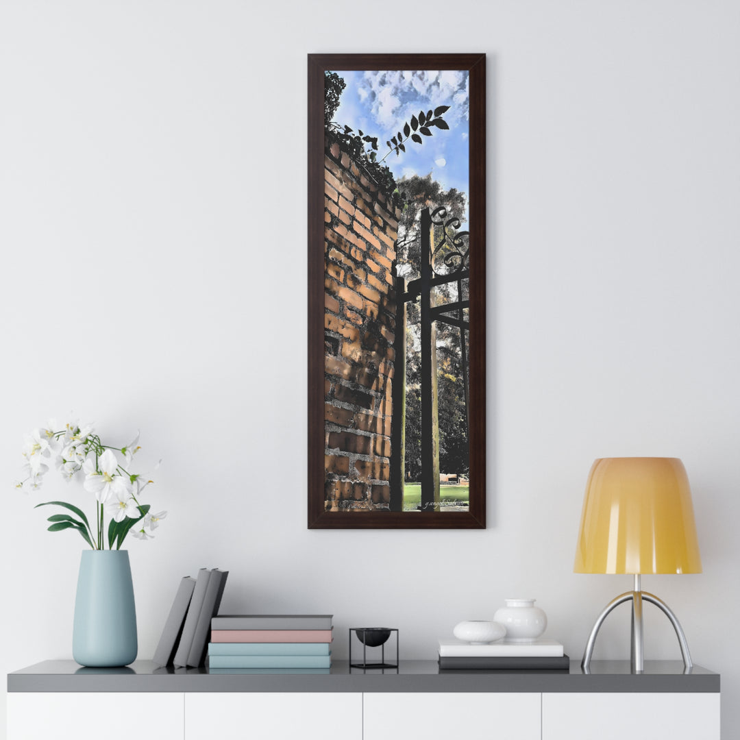 An Ivy Green Sky Framed Vertical Poster