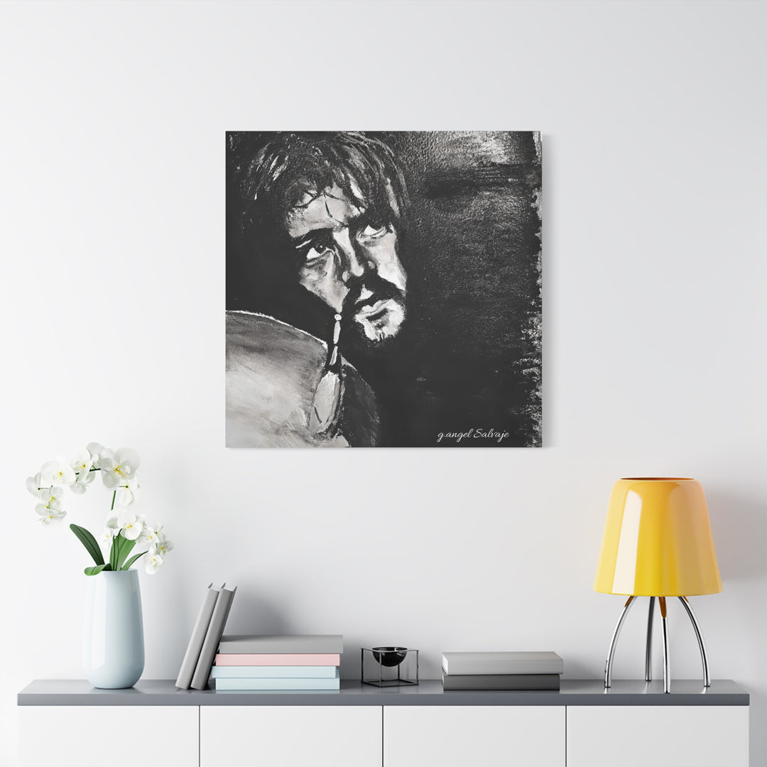 Canvas Print - Jon Bonham Black and White Painting