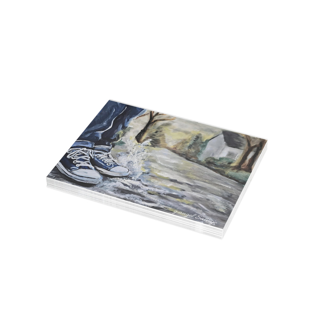 Artistic Postcard Bundle with Envelopes -Splashin' in the Puddles Perfect for Sending Heartfelt Messages