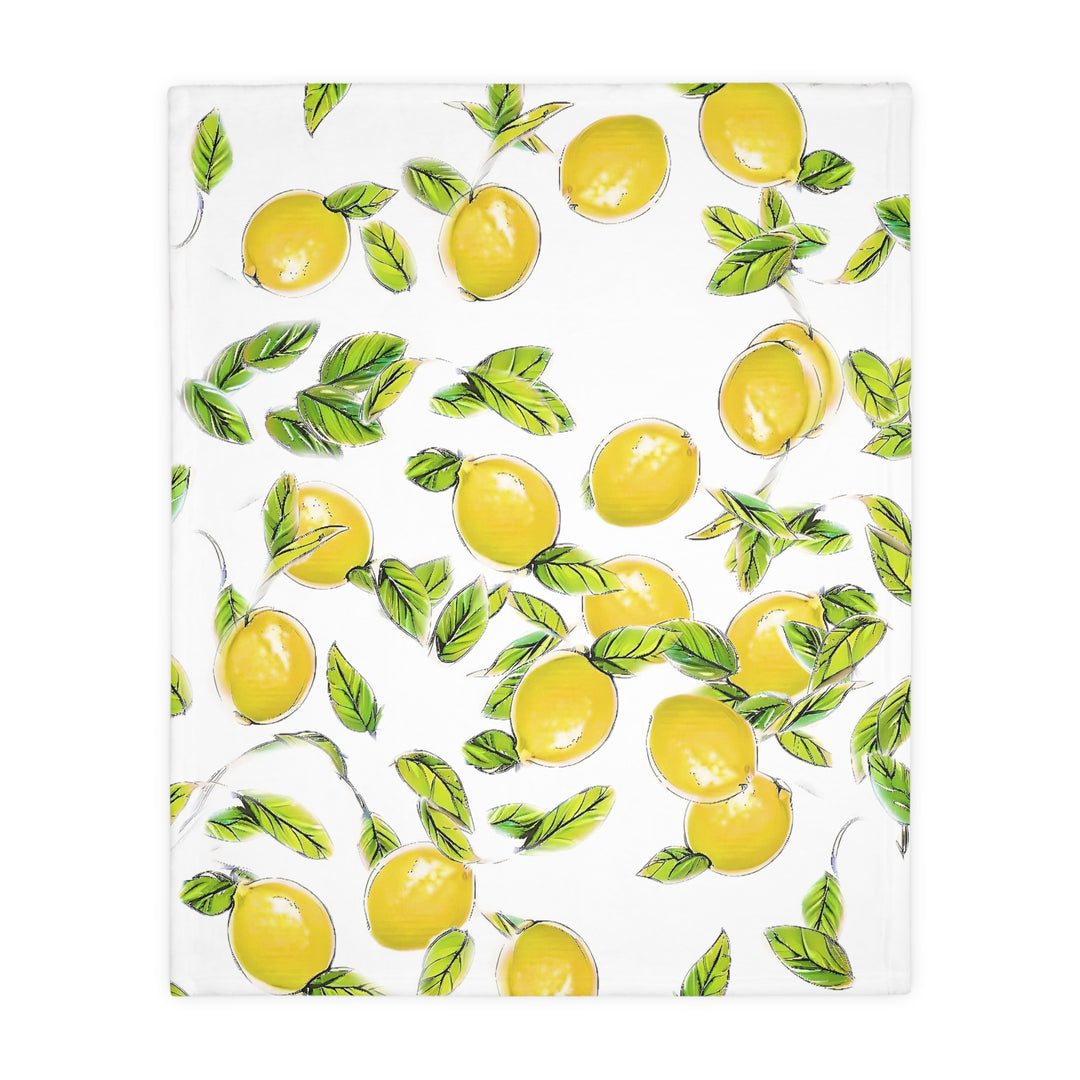 Lemon Velveteen Minky Blanket (Two-sided print)