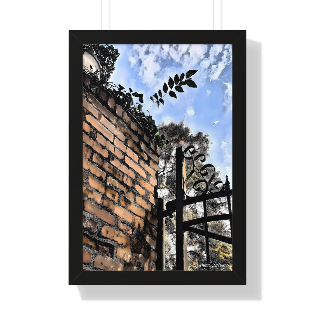 An Ivy Green Sky Framed Vertical Poster