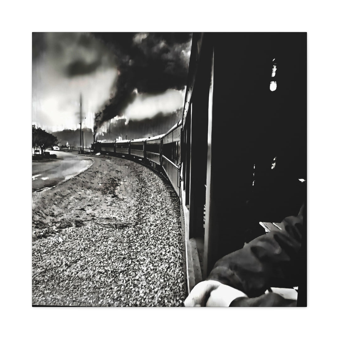 Canvas Art - Leaving Heartbreak Station, Black and White