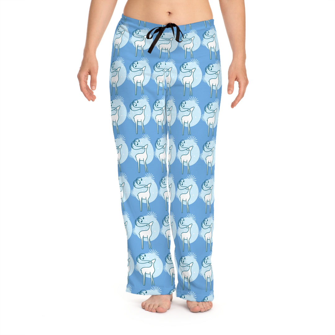Women's Reindeer in the Snow Christmas Pajama Pants (AOP)