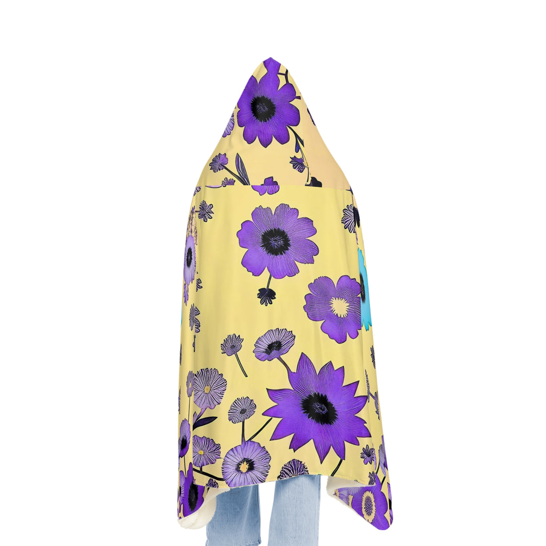 Purple Flowers Dancing on Sunshine Snuggle Blanket