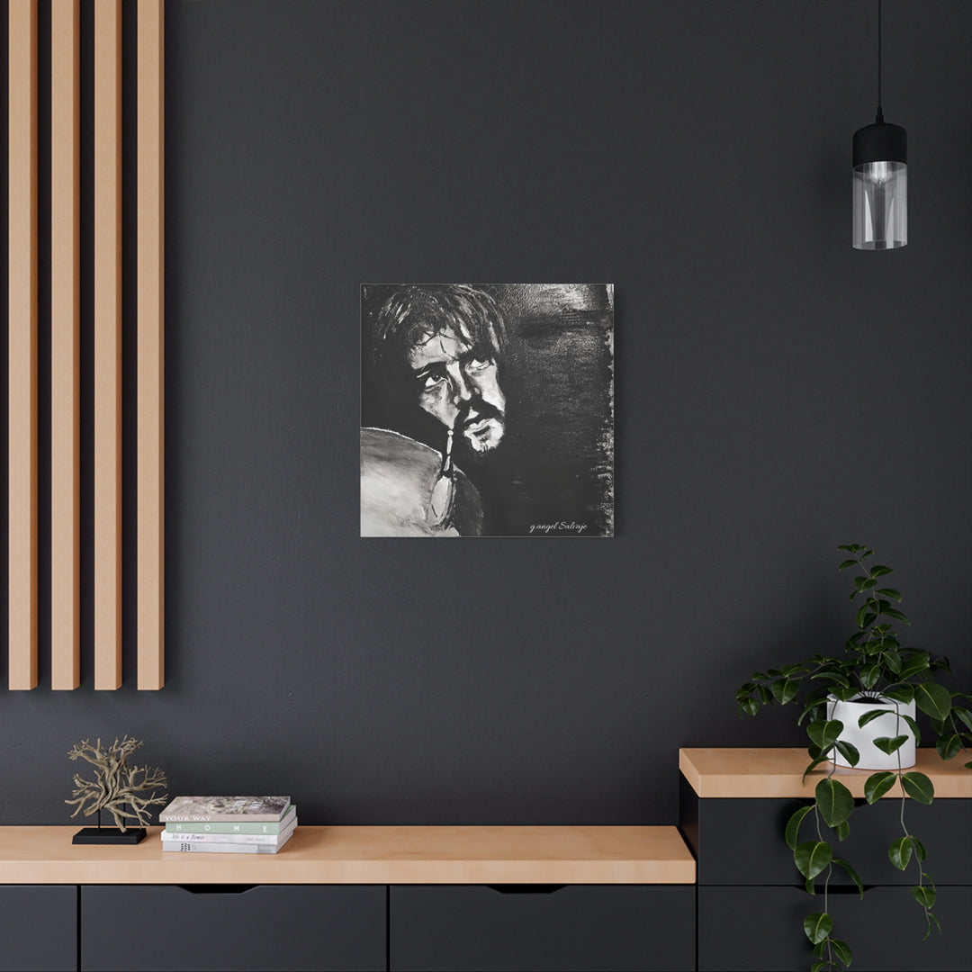 Canvas Print - Jon Bonham Black and White Painting